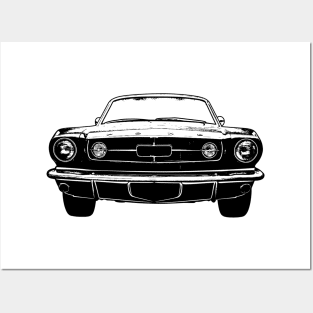 Mustang Fastback GT Sketch Art Posters and Art